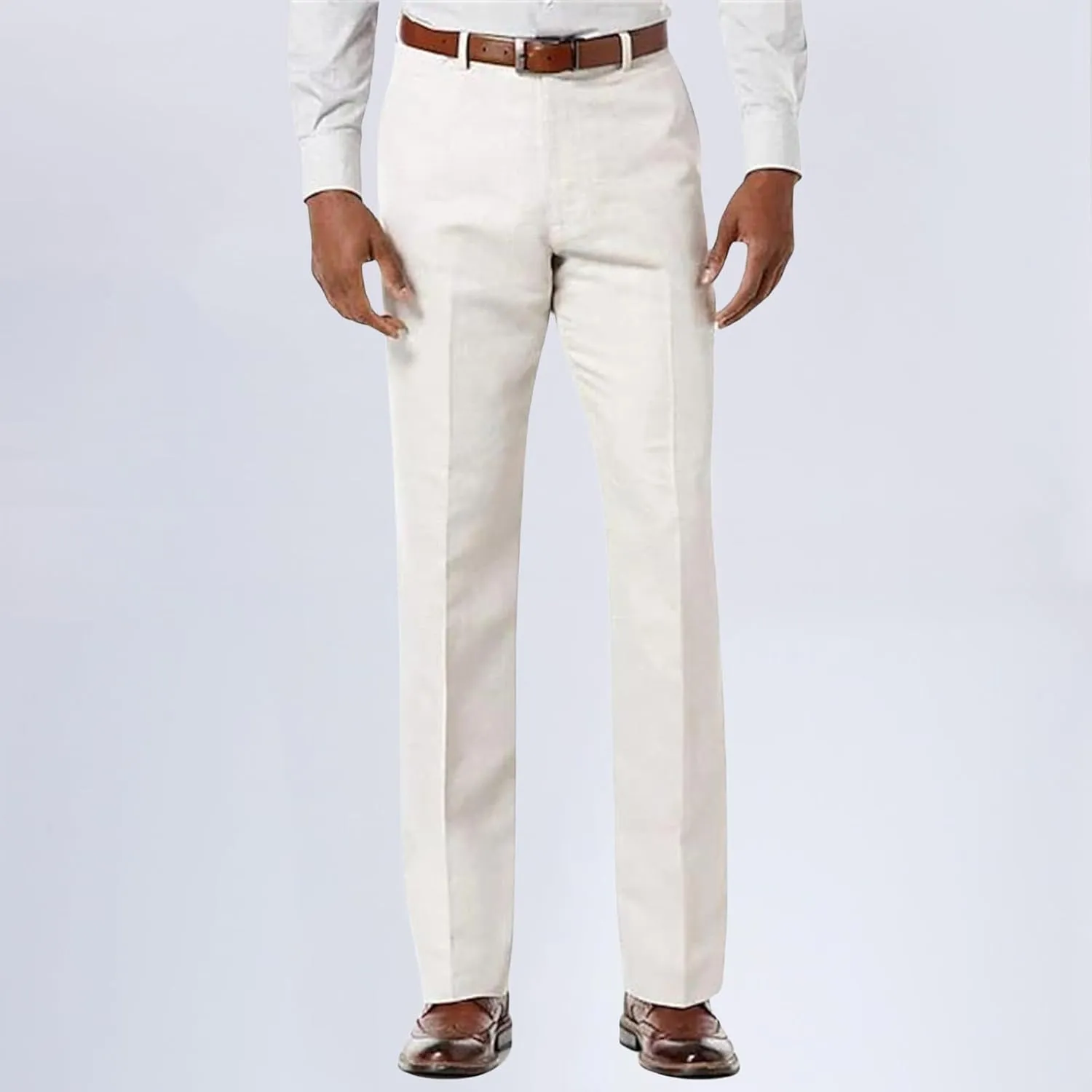 Mens Front Flat Casual Dress Pants Slim Fit Suit Pants Comfy Classic Stretch Chino Pants Business Work Trousers for Men