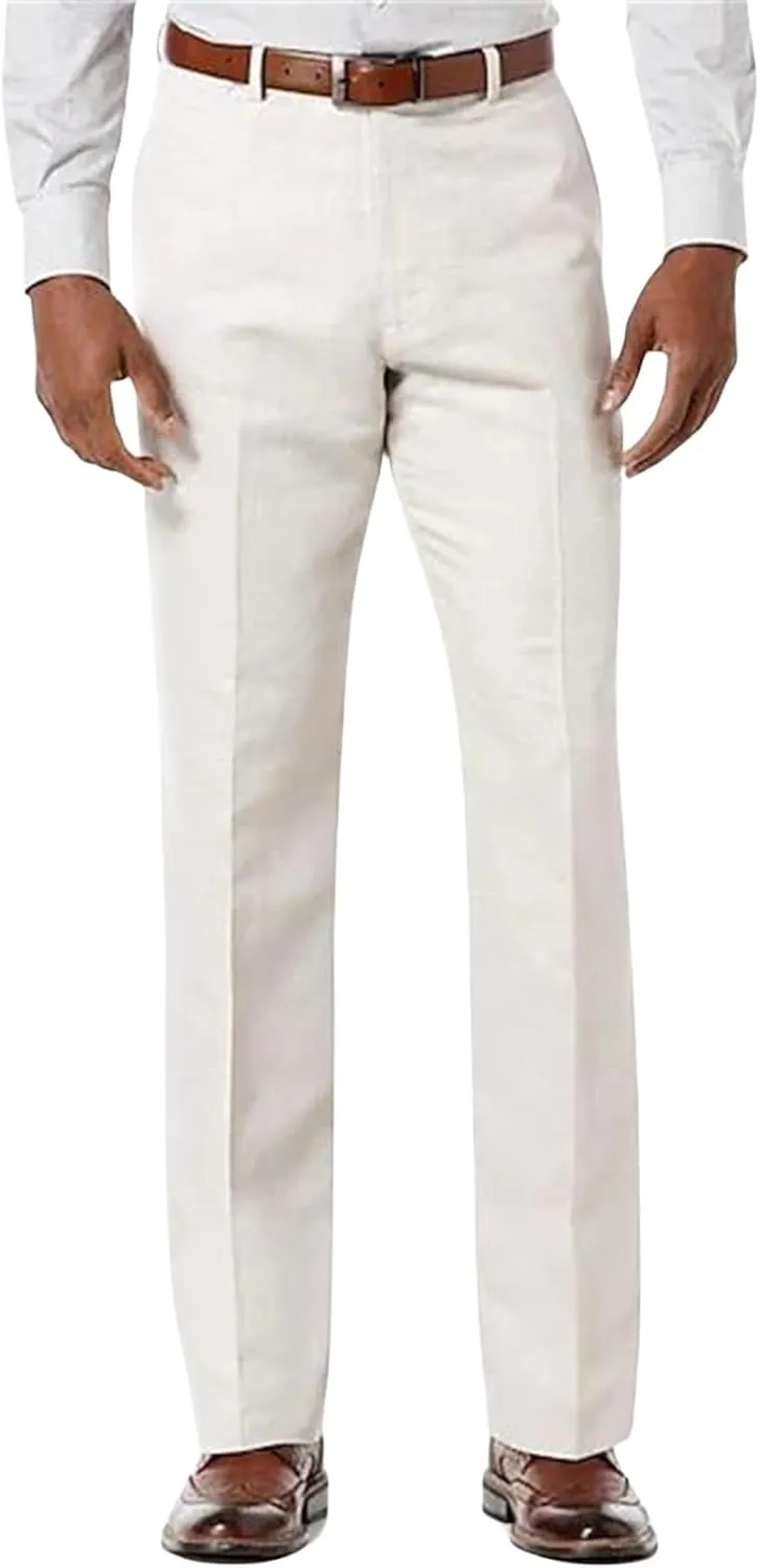 Mens Front Flat Casual Dress Pants Slim Fit Suit Pants Comfy Classic Stretch Chino Pants Business Work Trousers for Men