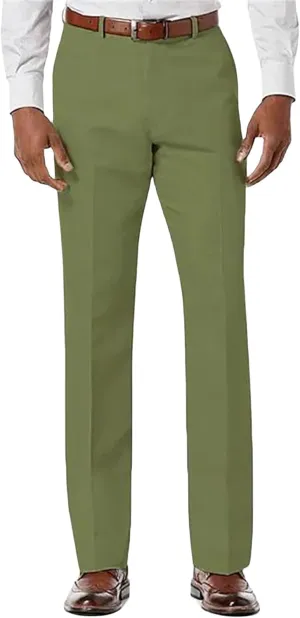Mens Front Flat Casual Dress Pants Slim Fit Suit Pants Comfy Classic Stretch Chino Pants Business Work Trousers for Men