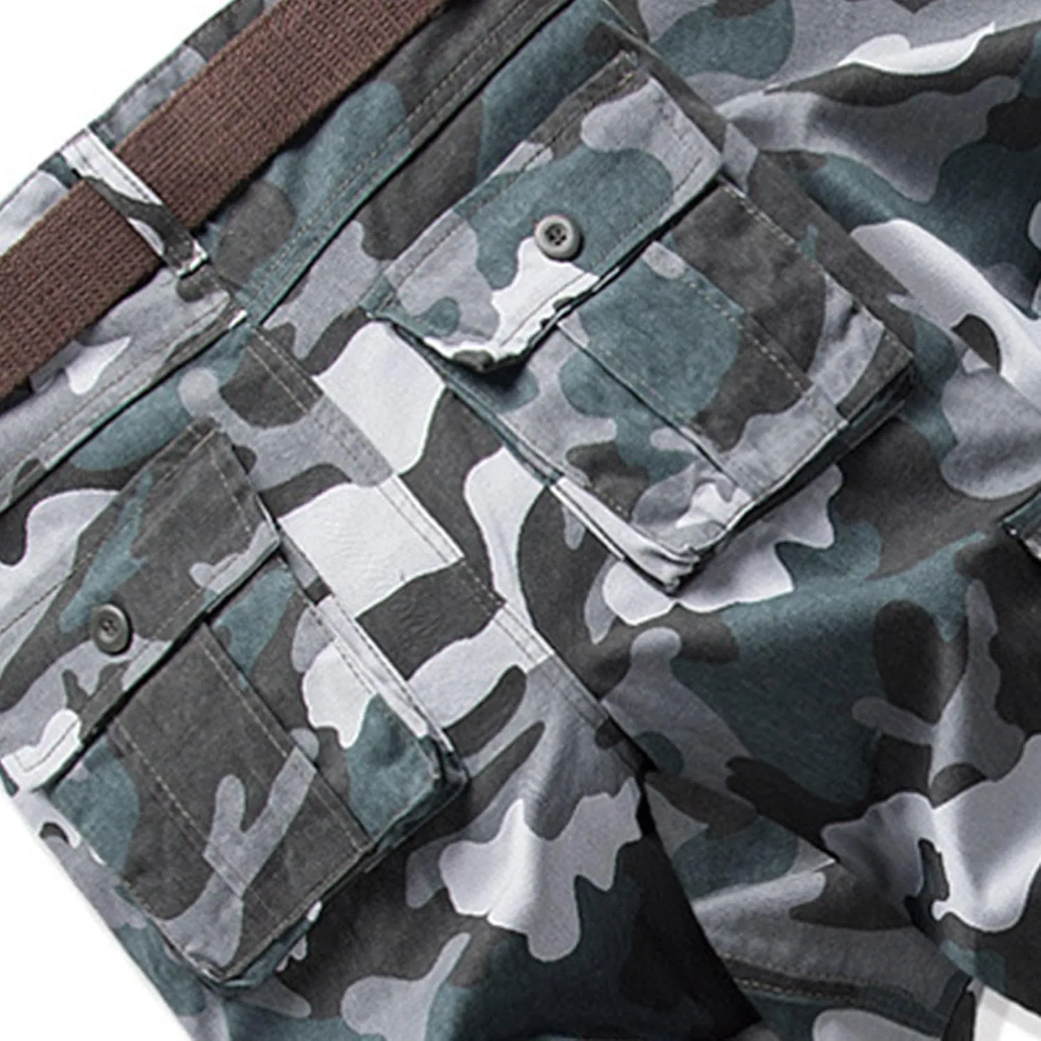 Mens Outdoor Fashion Cargo Pants Military Baggy Comfy Overalls Tactical Combat Simple Solid Color Multi-Pocket Hiking Trouser