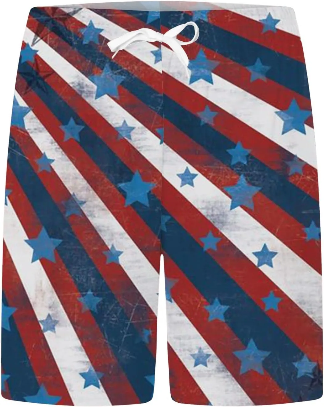 Mens Patriotic Graphic Shorts Independence Day Drawstring Elastic Waisted Casual Capris Combat Lightweight Drying Sportwear