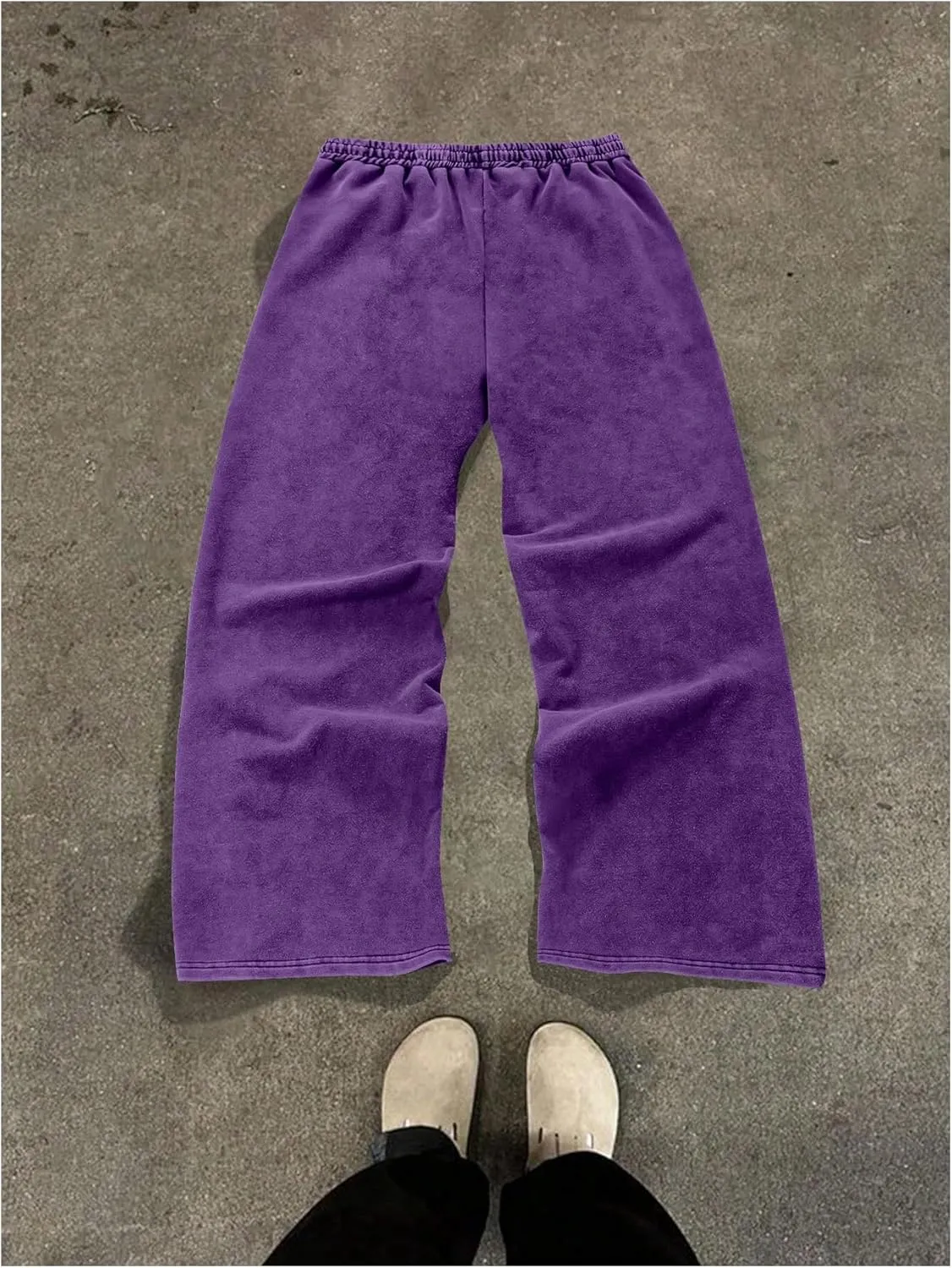 Men's Side Stripe Sweatpants Zipper Design Jogger Pants Drawstring Waist Wide Leg Trousers