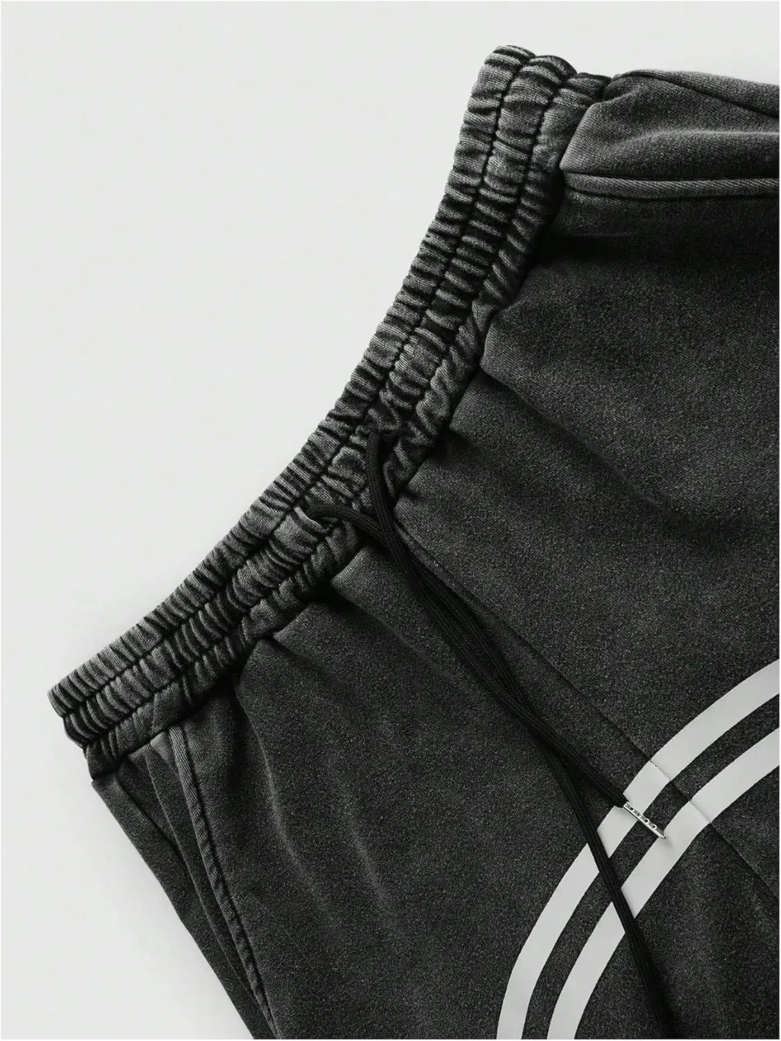 Men's Side Stripe Sweatpants Zipper Design Jogger Pants Drawstring Waist Wide Leg Trousers
