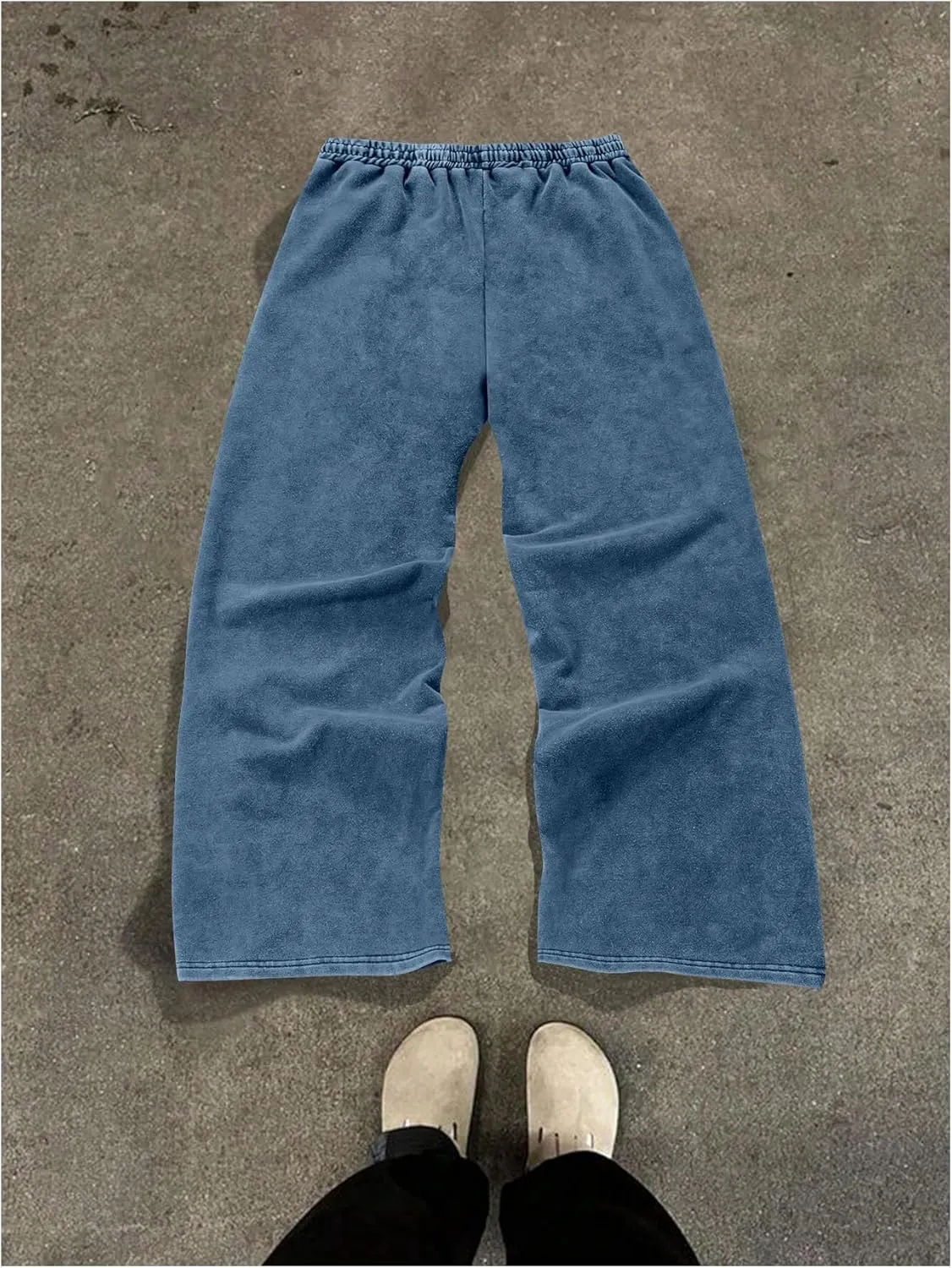 Men's Side Stripe Sweatpants Zipper Design Jogger Pants Drawstring Waist Wide Leg Trousers