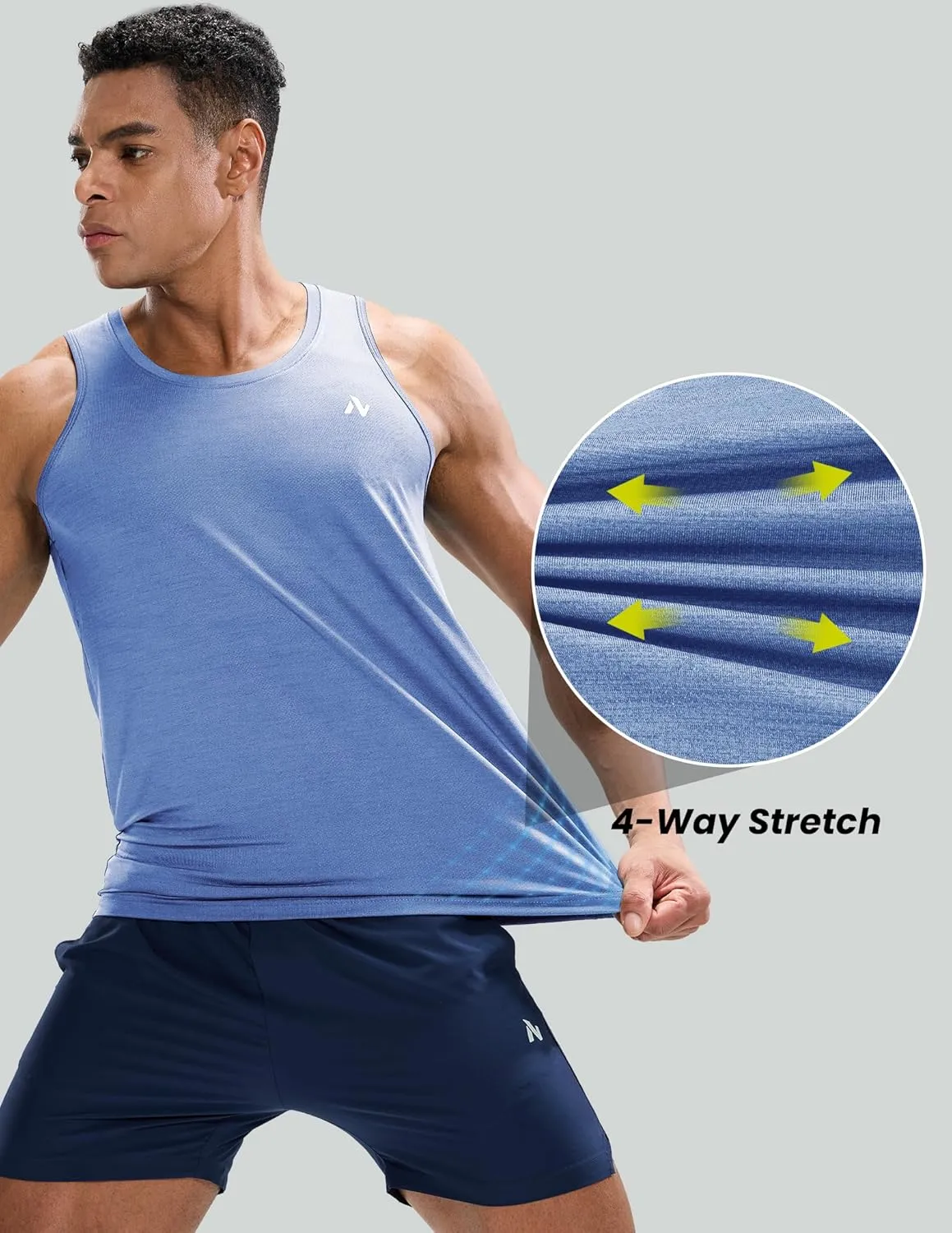 Mens Sleeveless Workout Running Tank Top Dry Fit Athletic Gym Sport Beach Muscle Bodybuilding Shirts