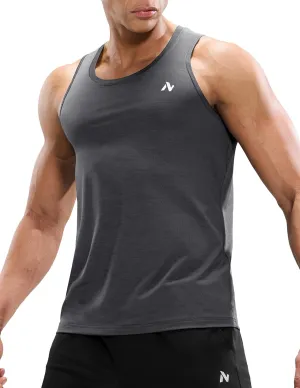 Mens Sleeveless Workout Running Tank Top Dry Fit Athletic Gym Sport Beach Muscle Bodybuilding Shirts