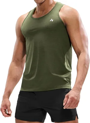 Mens Sleeveless Workout Running Tank Top Dry Fit Athletic Gym Sport Beach Muscle Bodybuilding Shirts