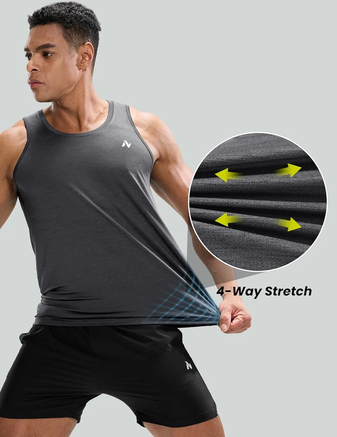 Mens Sleeveless Workout Running Tank Top Dry Fit Athletic Gym Sport Beach Muscle Bodybuilding Shirts