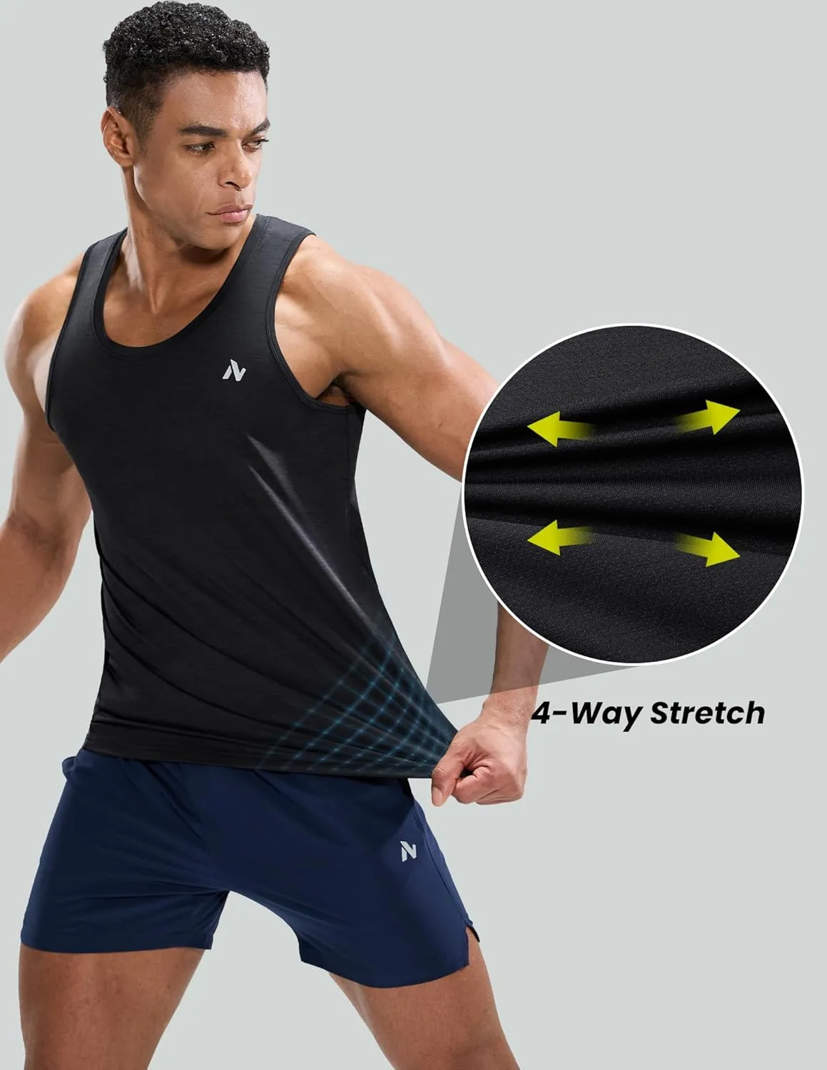 Mens Sleeveless Workout Running Tank Top Dry Fit Athletic Gym Sport Beach Muscle Bodybuilding Shirts