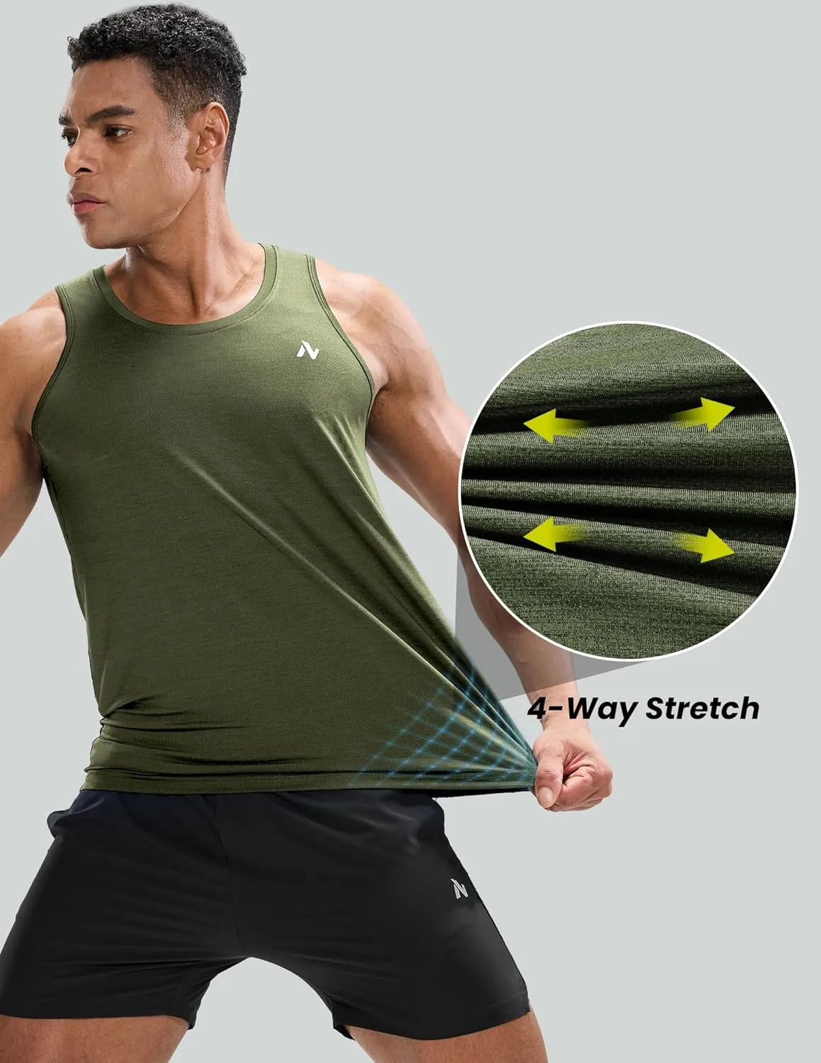 Mens Sleeveless Workout Running Tank Top Dry Fit Athletic Gym Sport Beach Muscle Bodybuilding Shirts