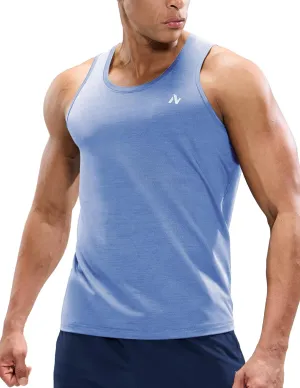 Mens Sleeveless Workout Running Tank Top Dry Fit Athletic Gym Sport Beach Muscle Bodybuilding Shirts