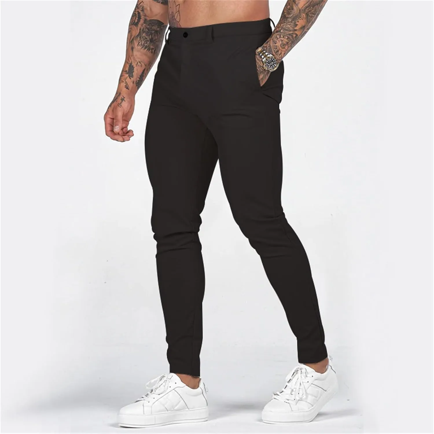 Mens Slim Fit Chino Pants Stretch Golf Pants Men Relaxed Fit Dress Business Casual Dress Pants Cargo Jogger Pants