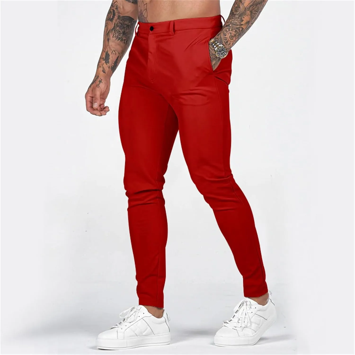 Mens Slim Fit Chino Pants Stretch Golf Pants Men Relaxed Fit Dress Business Casual Dress Pants Cargo Jogger Pants