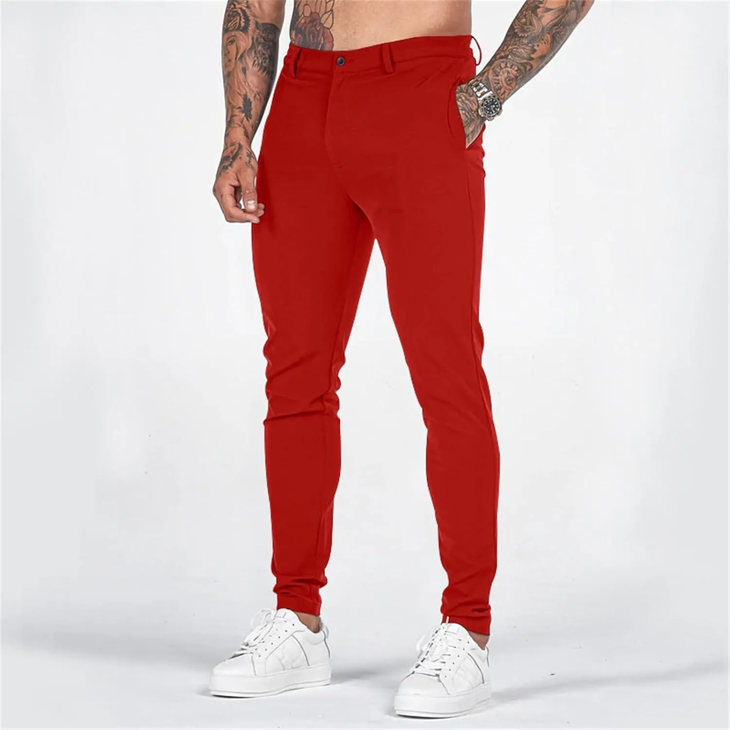 Mens Slim Fit Chino Pants Stretch Golf Pants Men Relaxed Fit Dress Business Casual Dress Pants Cargo Jogger Pants