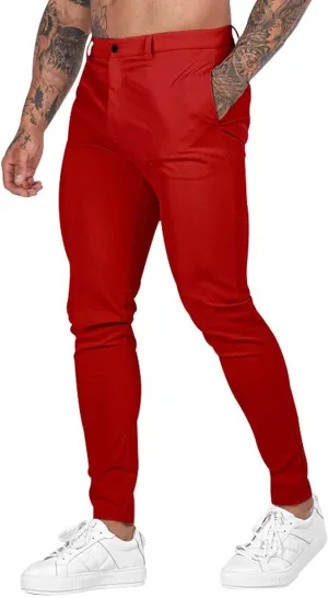 Mens Slim Fit Chino Pants Stretch Golf Pants Men Relaxed Fit Dress Business Casual Dress Pants Cargo Jogger Pants