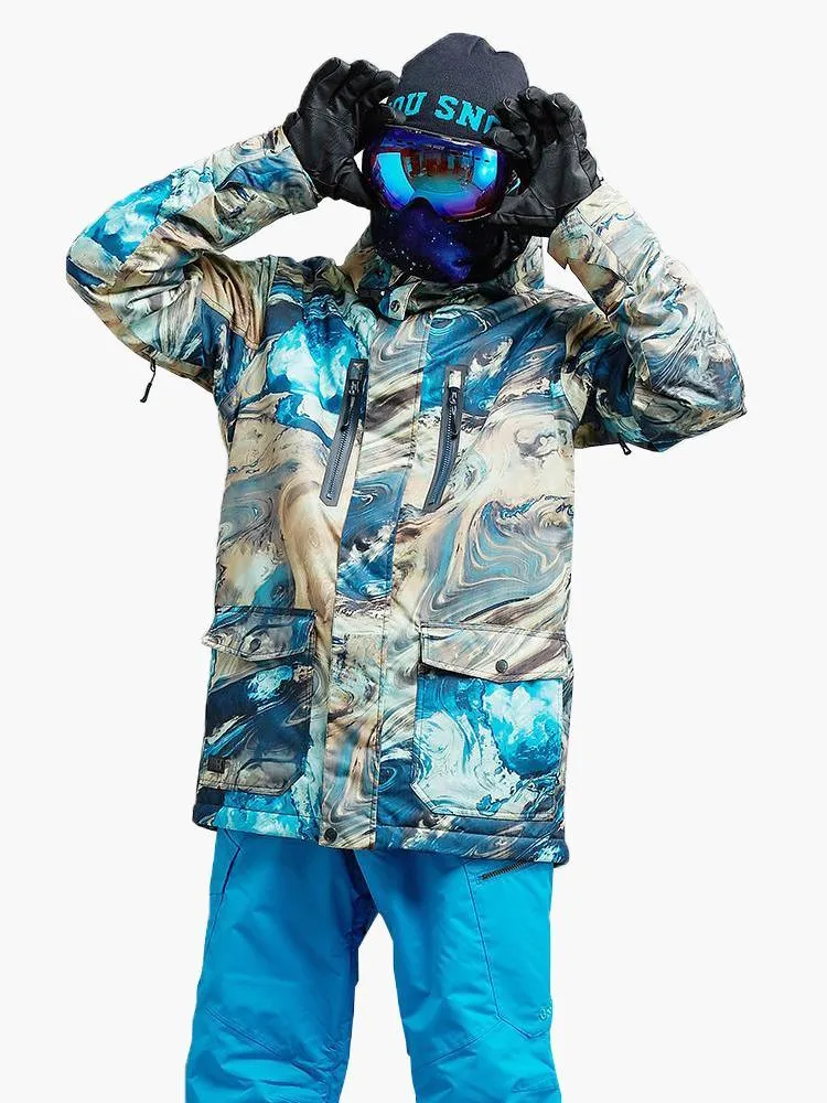 Men's Snowboard Jacket Suit Colorful High Windproof Waterproof Winter Ski Jacket set