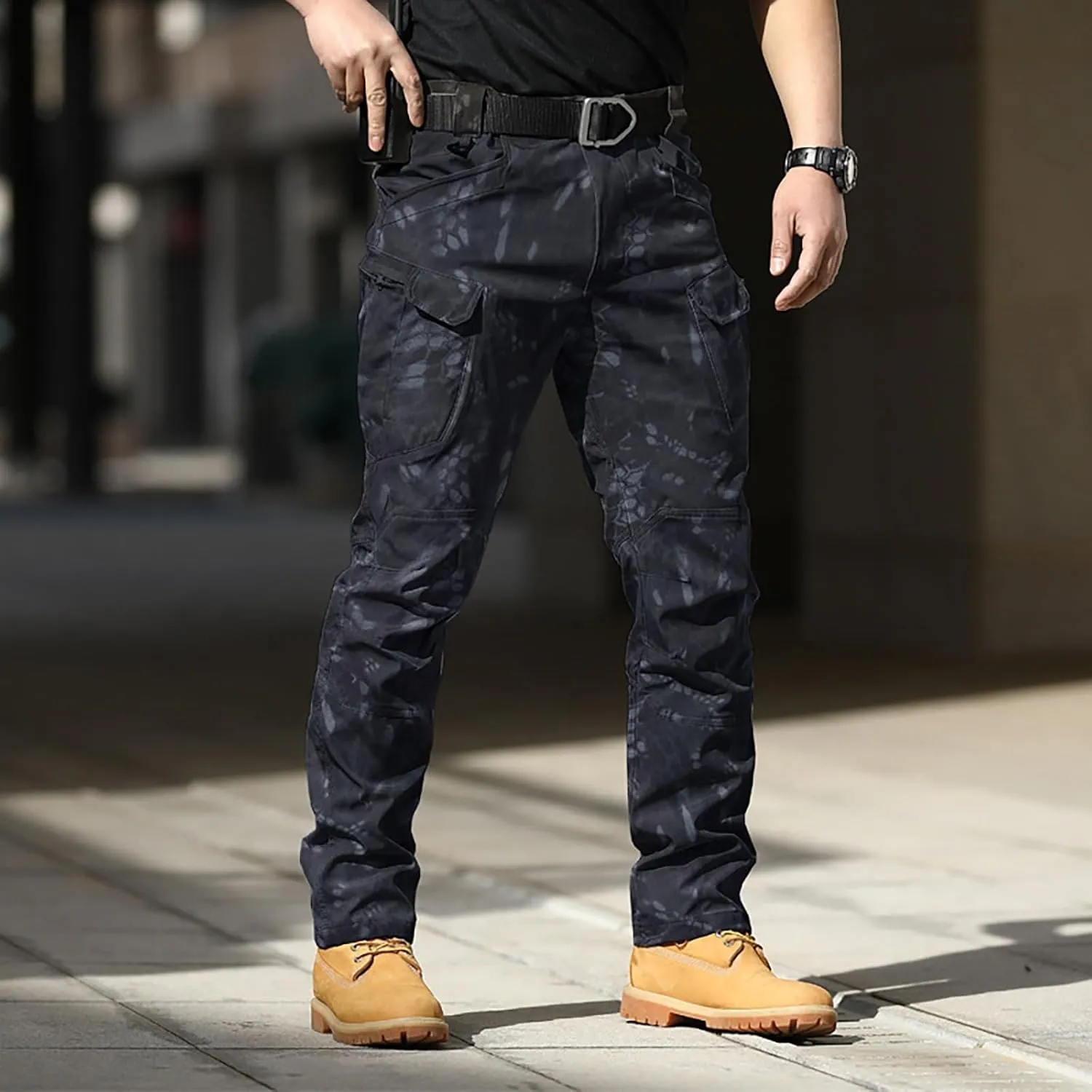 Mens Tactical Cargo Pants Mens Casual Pants Elastic Waist Restaurant Pants for Mens Lounge Sweatpants Camp Pants