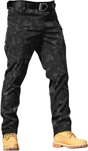 Mens Tactical Cargo Pants Mens Casual Pants Elastic Waist Restaurant Pants for Mens Lounge Sweatpants Camp Pants