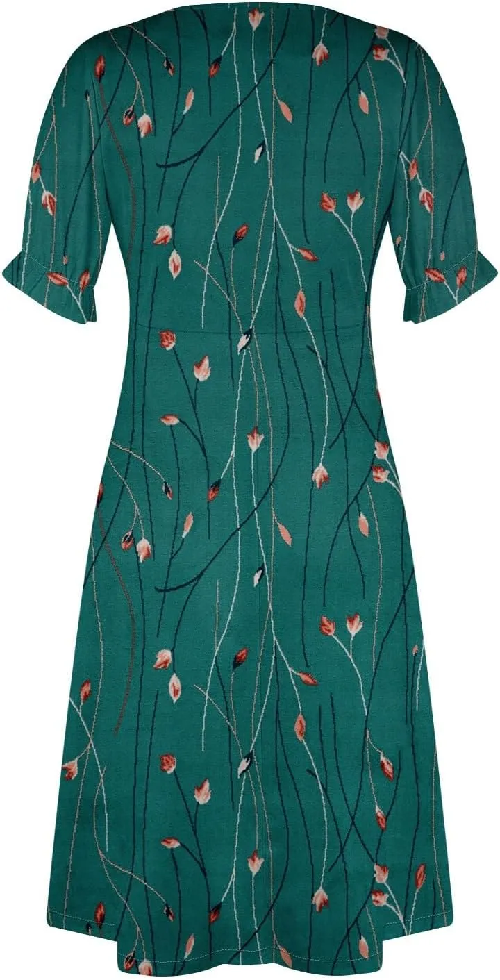 Midi Dresses for Women Dress Women Puff Sleeve Women Dresses for Special Occasions Summer Fitted