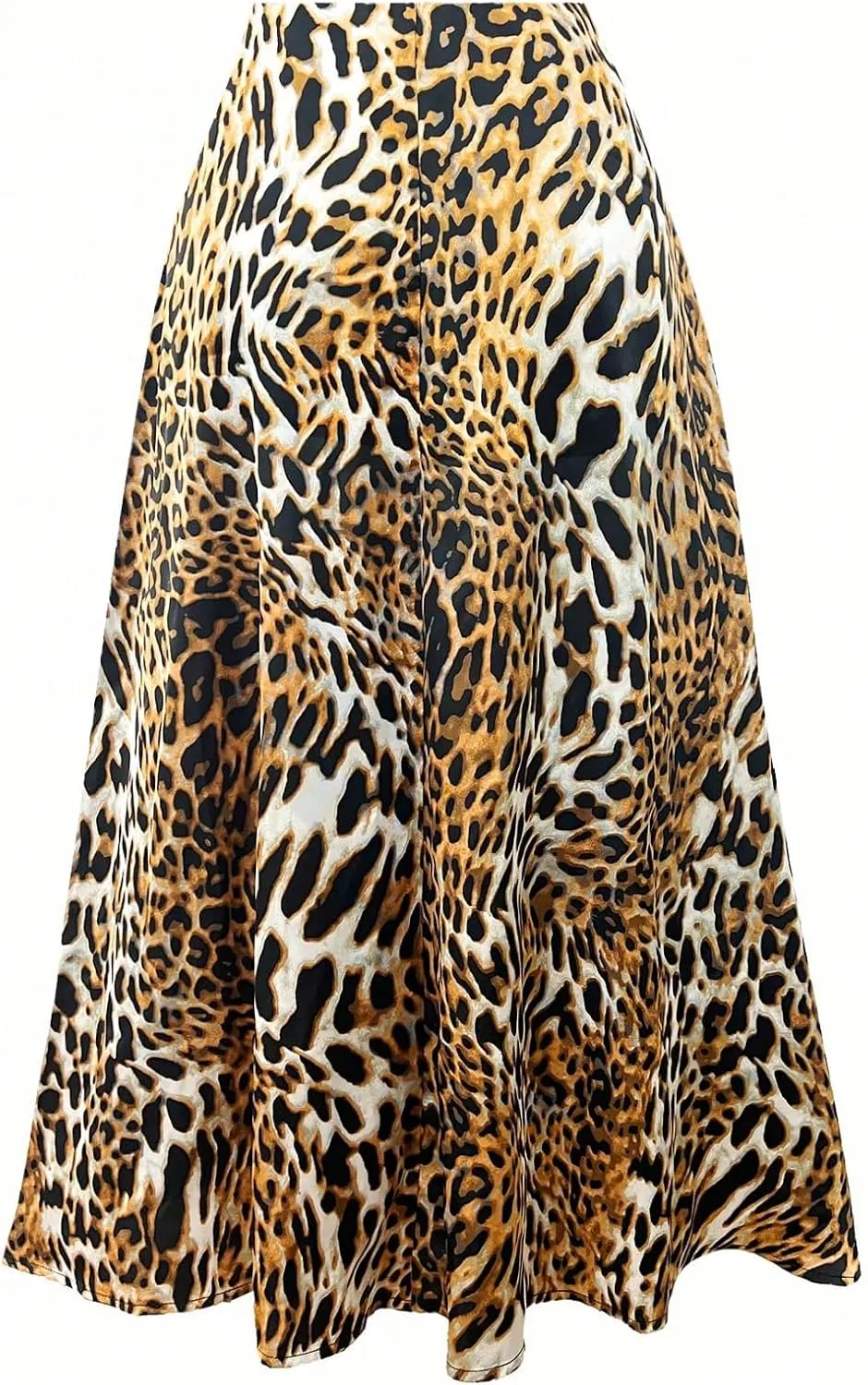 Milumia Women's Leopard Print High Waisted Skirt Ruffle Hem Bodycon Midi Skirt