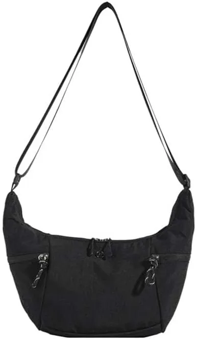 Molodo Nylon Crossbody Bag for Women Casual Soft Hobo Bag Crescent Bag Trendy Lightweight Shoulder Bag Handbag Purses