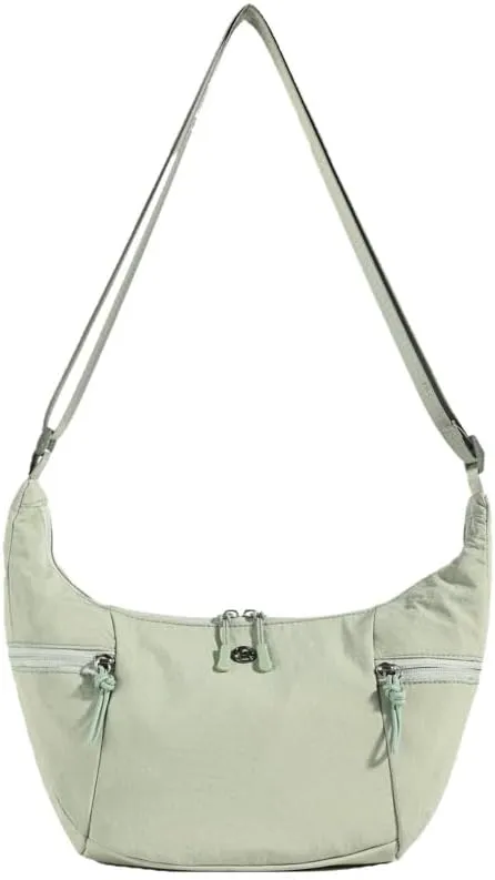 Molodo Nylon Crossbody Bag for Women Casual Soft Hobo Bag Crescent Bag Trendy Lightweight Shoulder Bag Handbag Purses