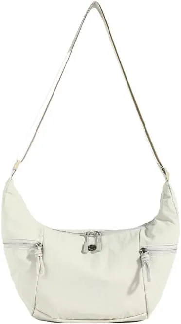 Molodo Nylon Crossbody Bag for Women Casual Soft Hobo Bag Crescent Bag Trendy Lightweight Shoulder Bag Handbag Purses