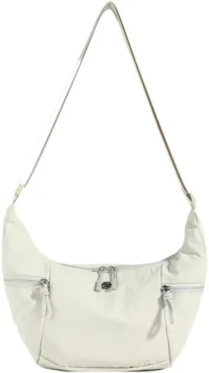 Molodo Nylon Crossbody Bag for Women Casual Soft Hobo Bag Crescent Bag Trendy Lightweight Shoulder Bag Handbag Purses
