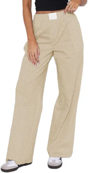 NUFIWI Women Y2k Lounge Pants High Waist Striped Printed Wide Leg Pants Summer Casual Going Out Pants with Pocket