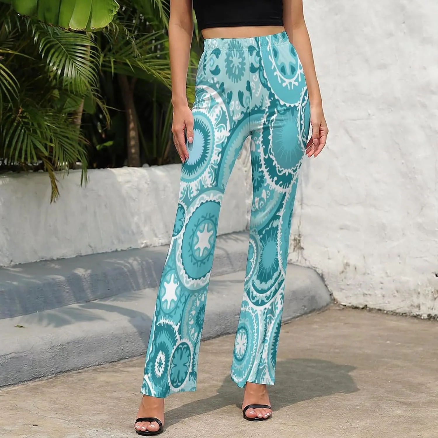 Nugier Women Bell Bottom, Wide Leg Flare Pants Palazzo Trousers Long Pants (XS-XL)