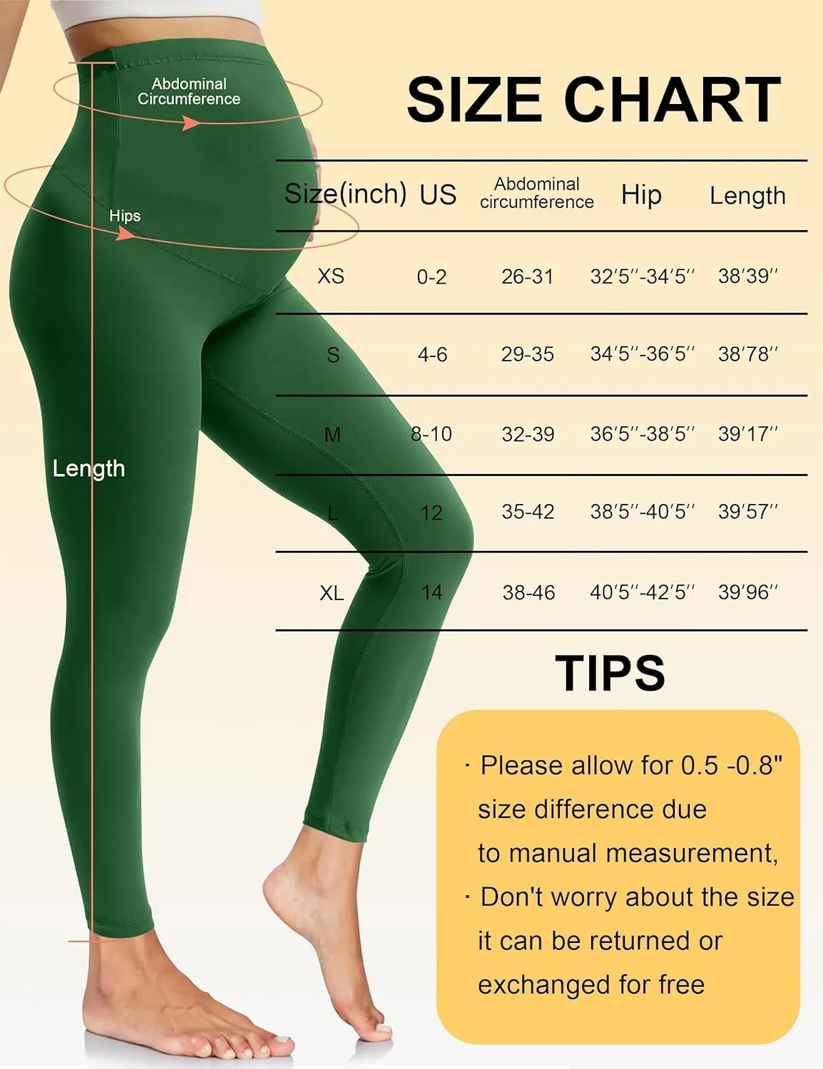 Olmlmt Womens Maternity Workout Leggings Over The Belly Buttery Soft Active Yoga Pregnancy Pants