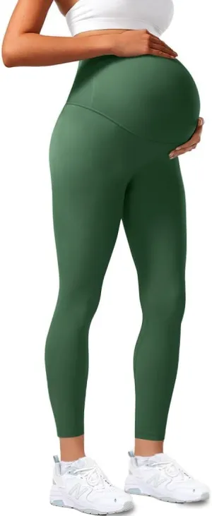 Olmlmt Womens Maternity Workout Leggings Over The Belly Buttery Soft Active Yoga Pregnancy Pants
