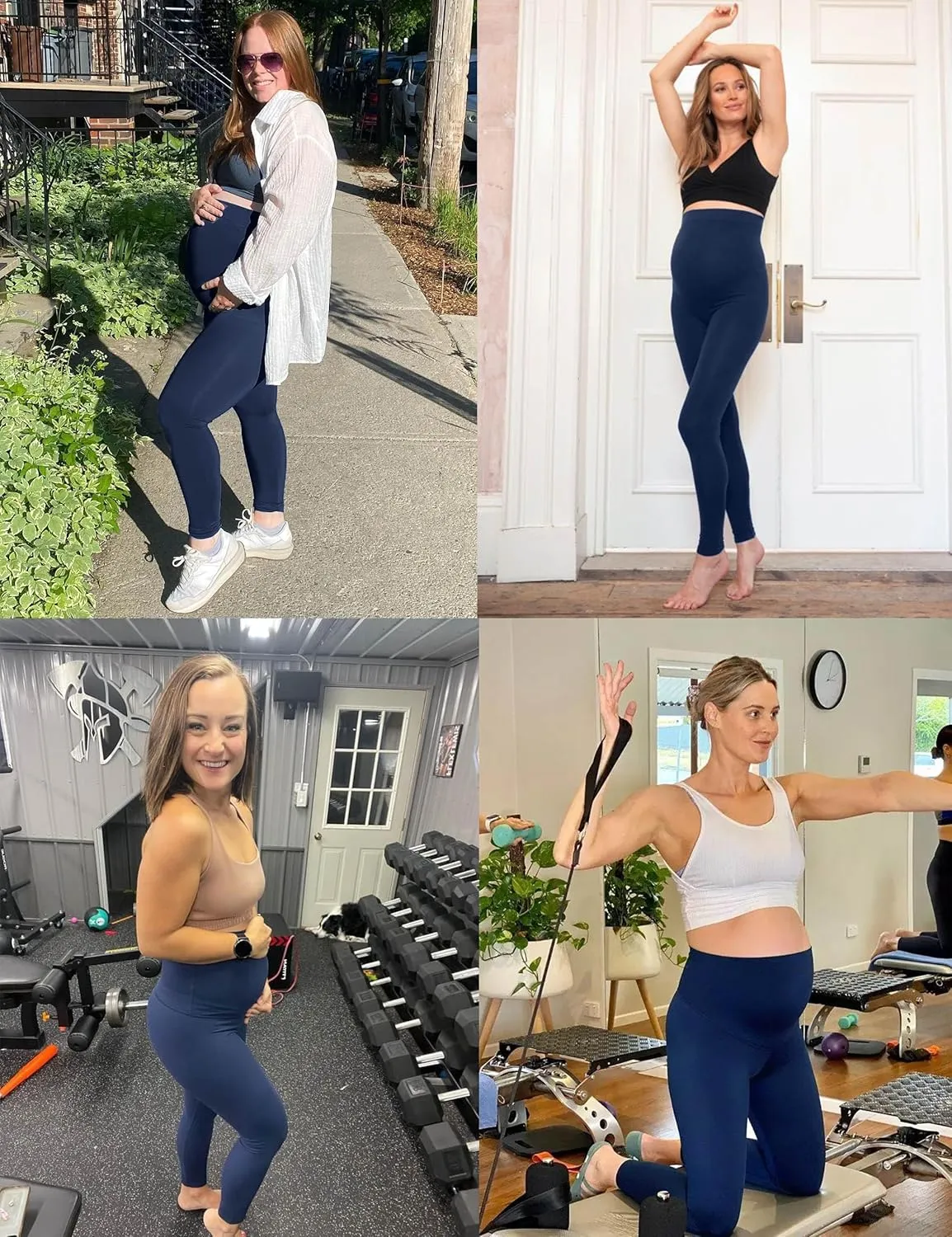 Olmlmt Womens Maternity Workout Leggings Over The Belly Buttery Soft Active Yoga Pregnancy Pants
