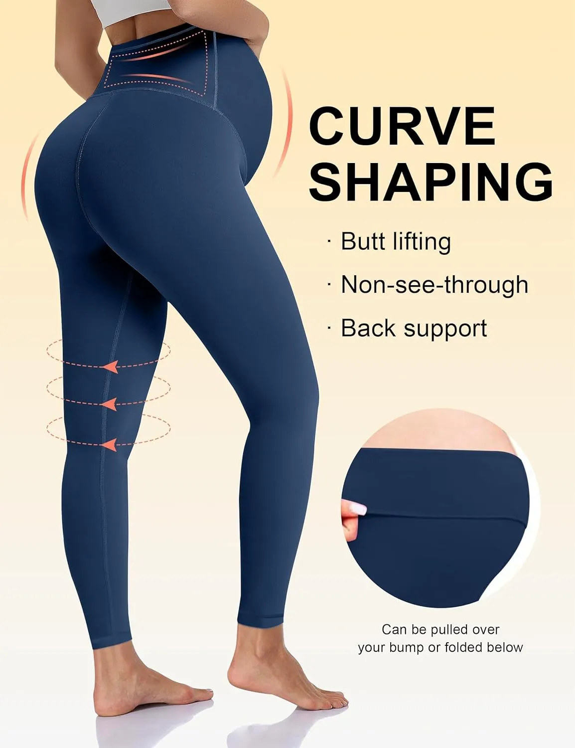 Olmlmt Womens Maternity Workout Leggings Over The Belly Buttery Soft Active Yoga Pregnancy Pants