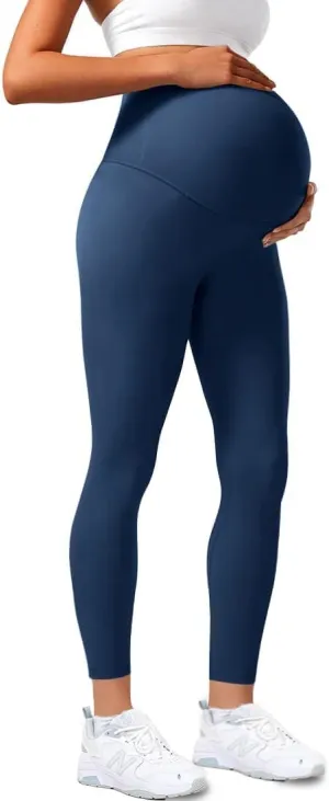 Olmlmt Womens Maternity Workout Leggings Over The Belly Buttery Soft Active Yoga Pregnancy Pants