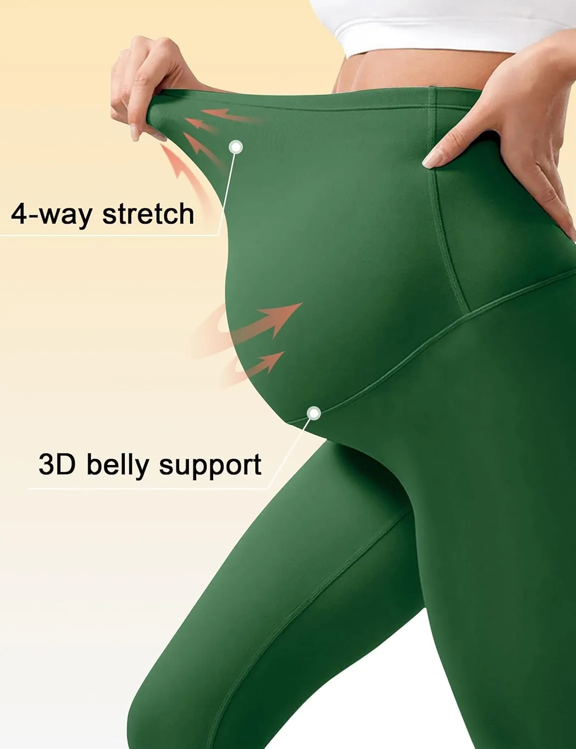Olmlmt Womens Maternity Workout Leggings Over The Belly Buttery Soft Active Yoga Pregnancy Pants