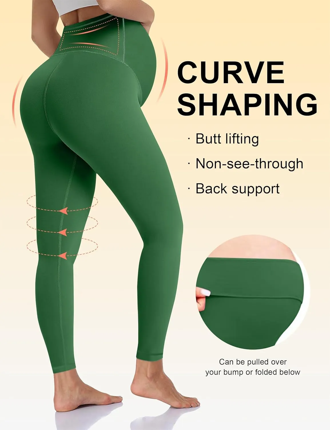 Olmlmt Womens Maternity Workout Leggings Over The Belly Buttery Soft Active Yoga Pregnancy Pants