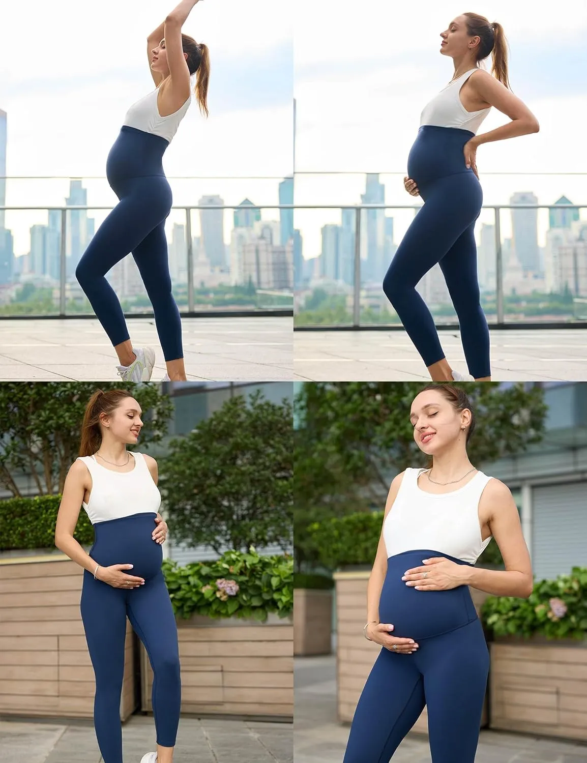 Olmlmt Womens Maternity Workout Leggings Over The Belly Buttery Soft Active Yoga Pregnancy Pants