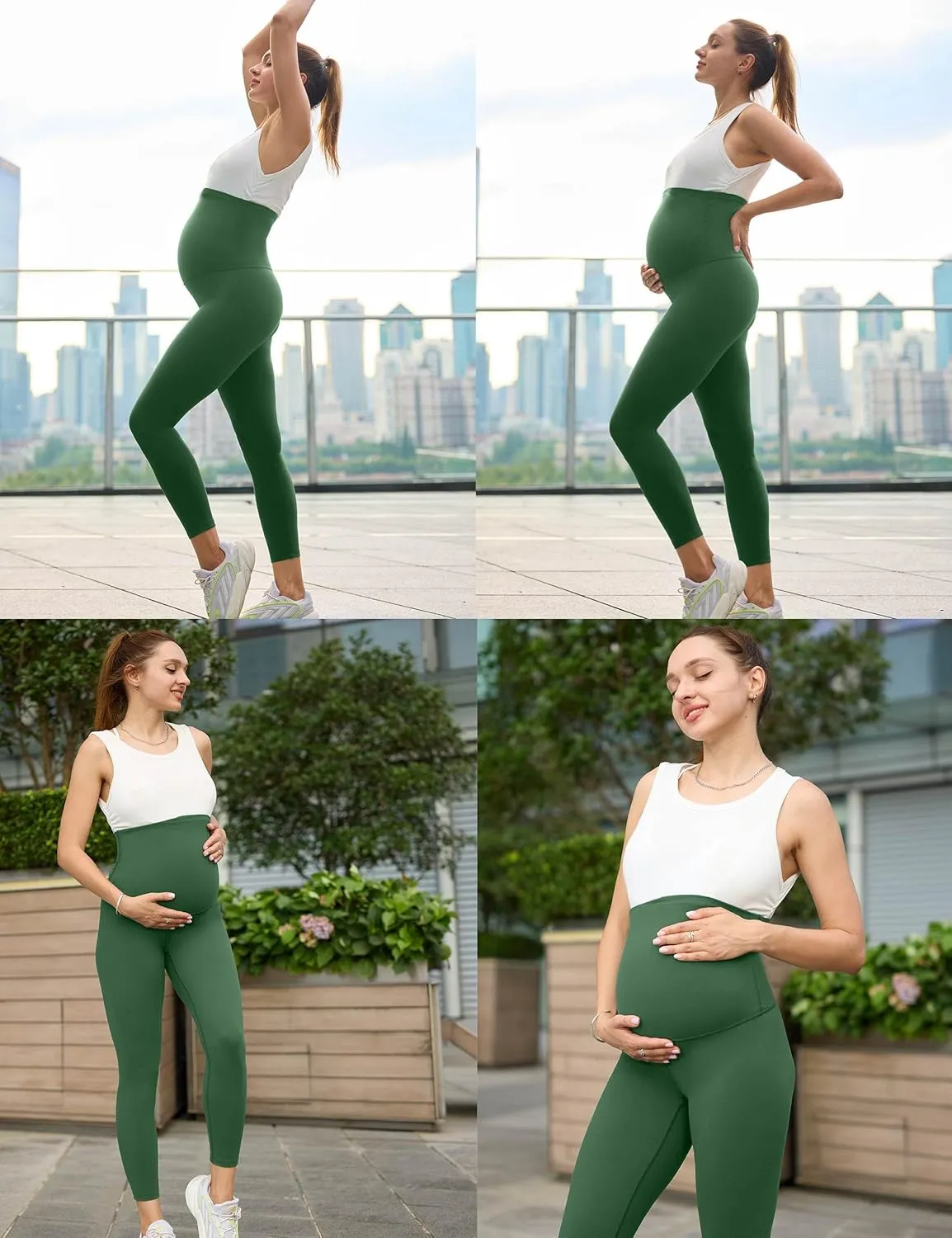 Olmlmt Womens Maternity Workout Leggings Over The Belly Buttery Soft Active Yoga Pregnancy Pants