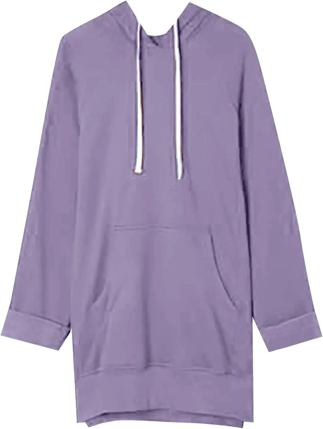 Oversized Hoodie Dress for Women Casual Warm Drawstring Long Sweatshirt with Pocket Fashion Split Hem Long Sleeve Hoodies