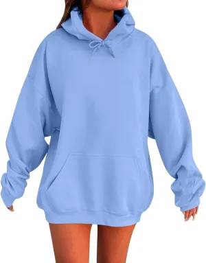 Oversized Hoodies for Women Drop Shoulder Fleece Sweatshirts Plus Size Pullover Tops 2024 Fashion Preppy Clothes