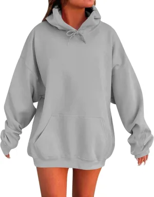 Oversized Hoodies for Women Drop Shoulder Fleece Sweatshirts Plus Size Pullover Tops 2024 Fashion Preppy Clothes