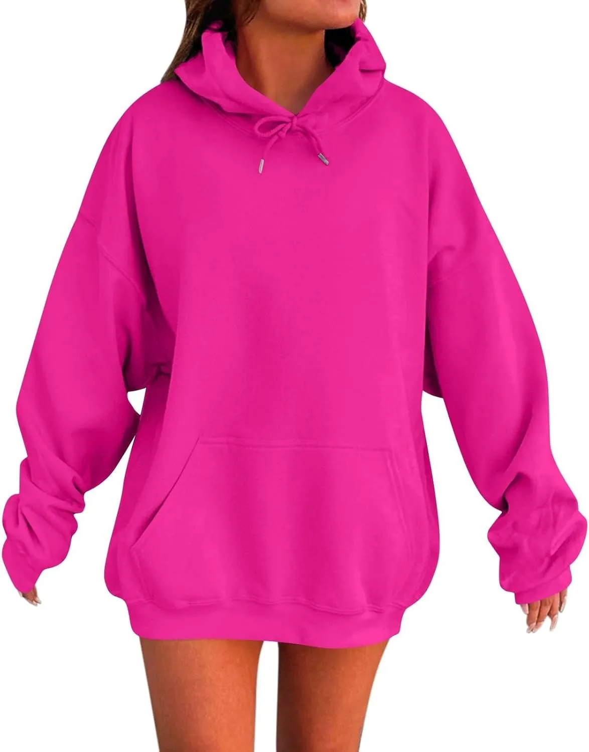 Oversized Hoodies for Women Drop Shoulder Fleece Sweatshirts Plus Size Pullover Tops 2024 Fashion Preppy Clothes