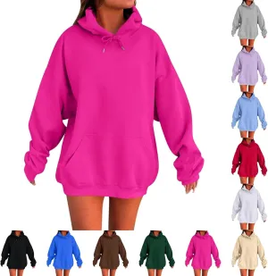 Oversized Hoodies for Women Drop Shoulder Fleece Sweatshirts Plus Size Pullover Tops 2024 Fashion Preppy Clothes