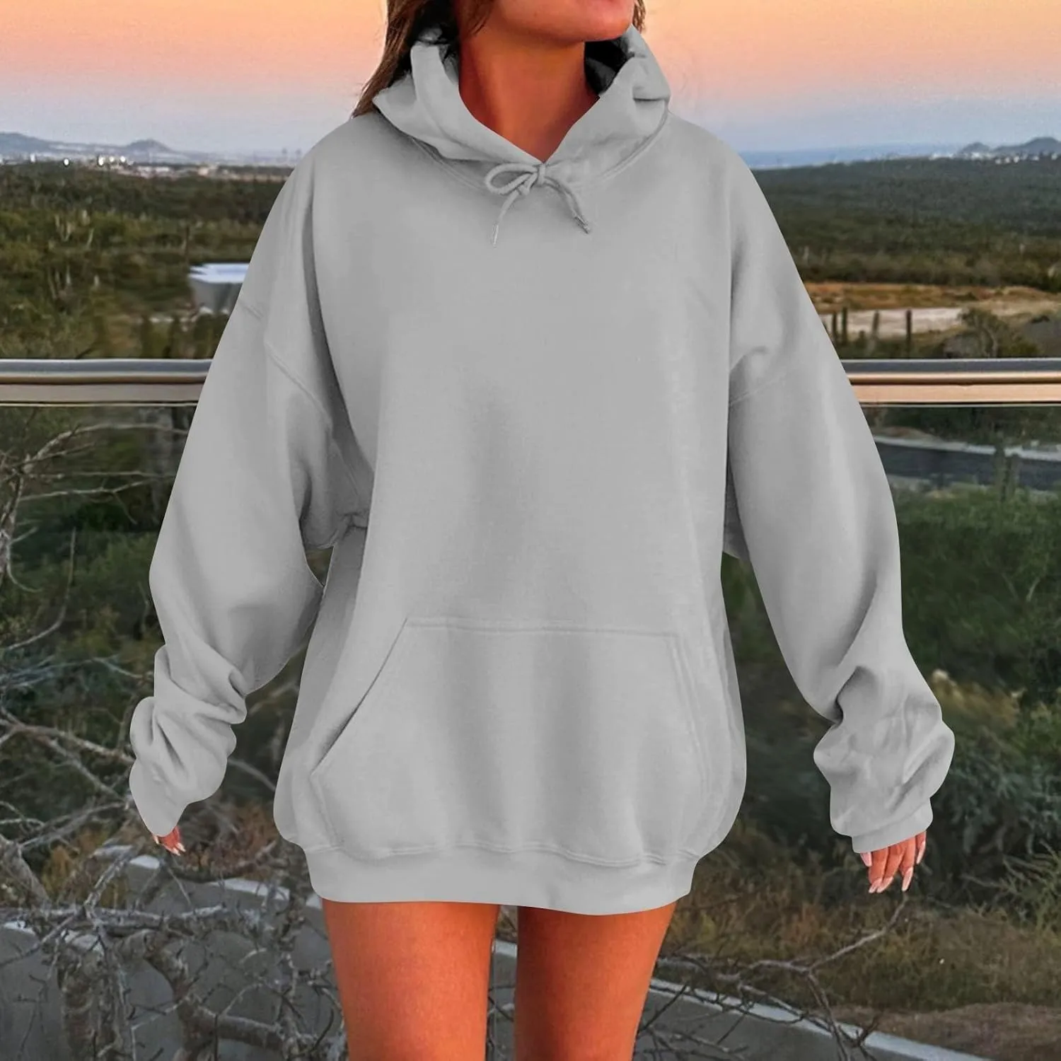 Oversized Hoodies for Women Drop Shoulder Fleece Sweatshirts Plus Size Pullover Tops 2024 Fashion Preppy Clothes