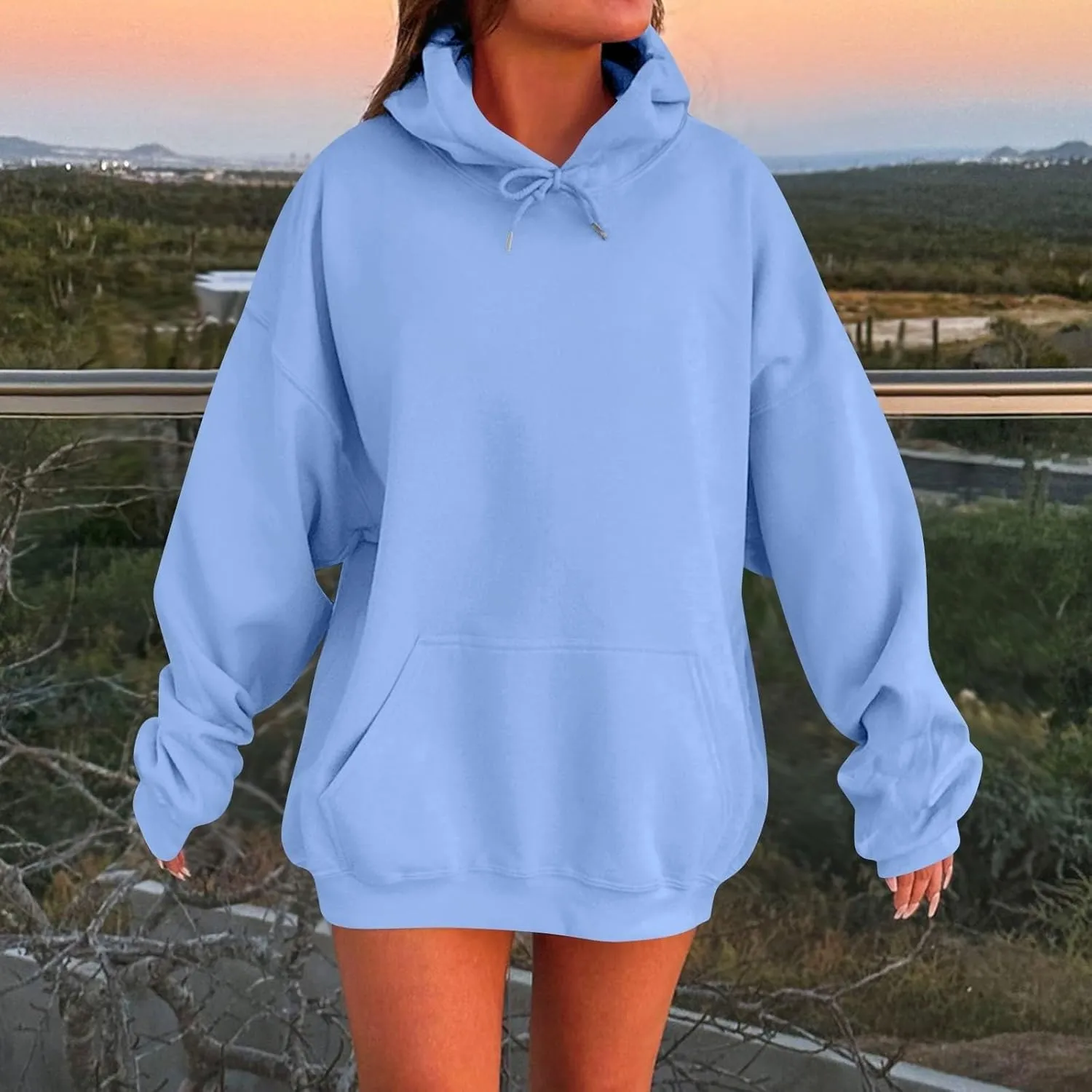 Oversized Hoodies for Women Drop Shoulder Fleece Sweatshirts Plus Size Pullover Tops 2024 Fashion Preppy Clothes