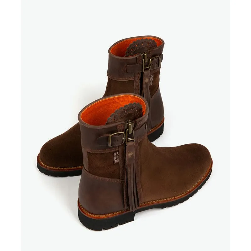 Penelope Chilvers Inclement Cropped Tassel Ladies Leather Boot - Dark Oak