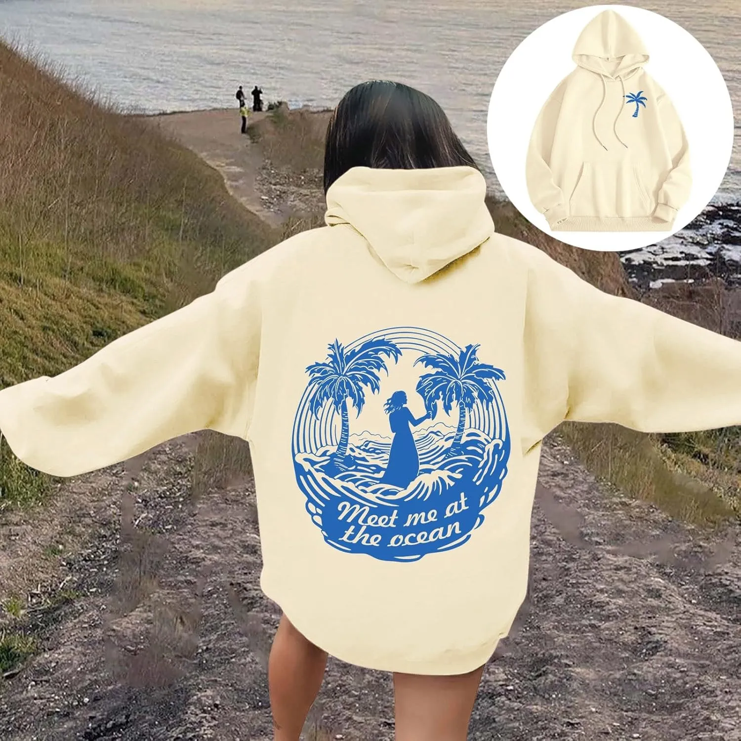 Pink Pom Puff Oversized Hoodies for Women, Teen Girls Preppy Sweatshirt Long Sleeve Y2K Graphic Tees with Pockets
