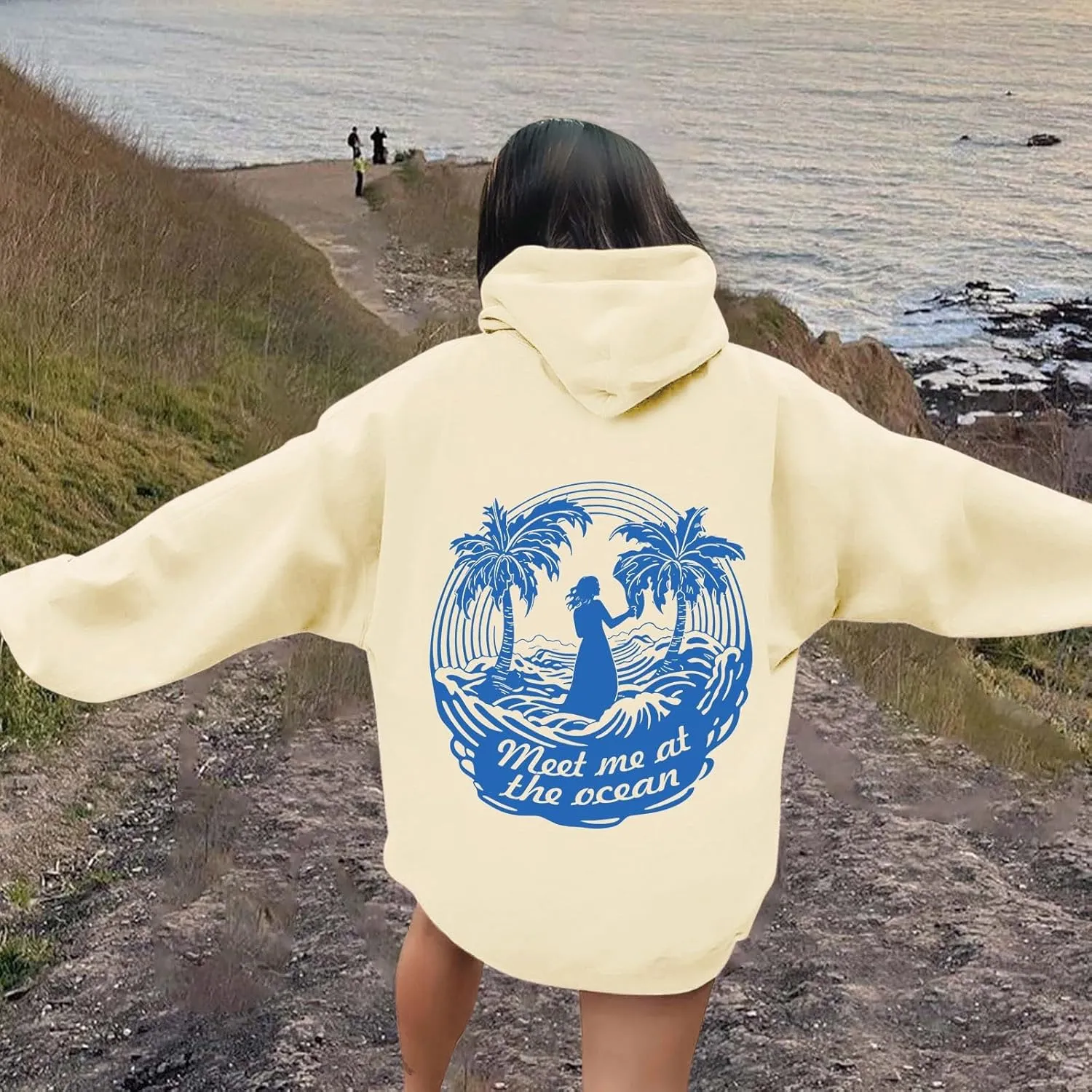 Pink Pom Puff Oversized Hoodies for Women, Teen Girls Preppy Sweatshirt Long Sleeve Y2K Graphic Tees with Pockets