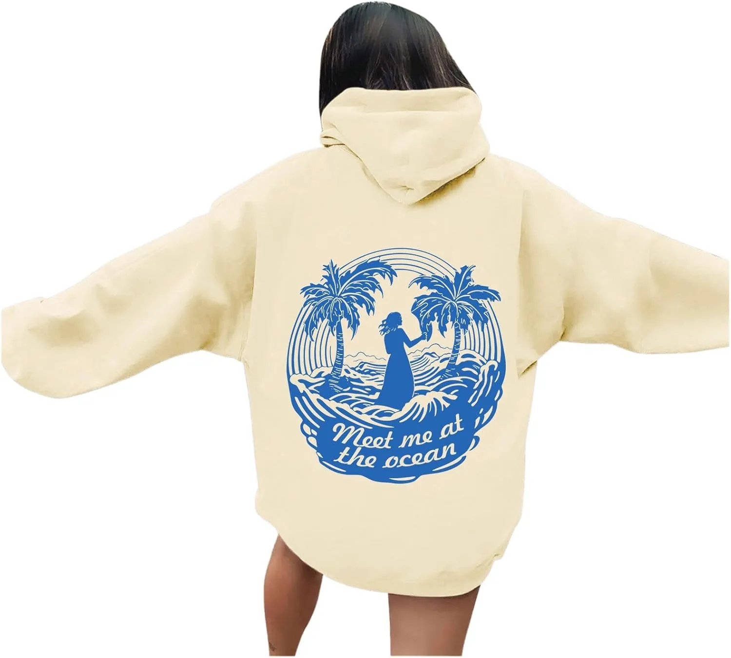 Pink Pom Puff Oversized Hoodies for Women, Teen Girls Preppy Sweatshirt Long Sleeve Y2K Graphic Tees with Pockets